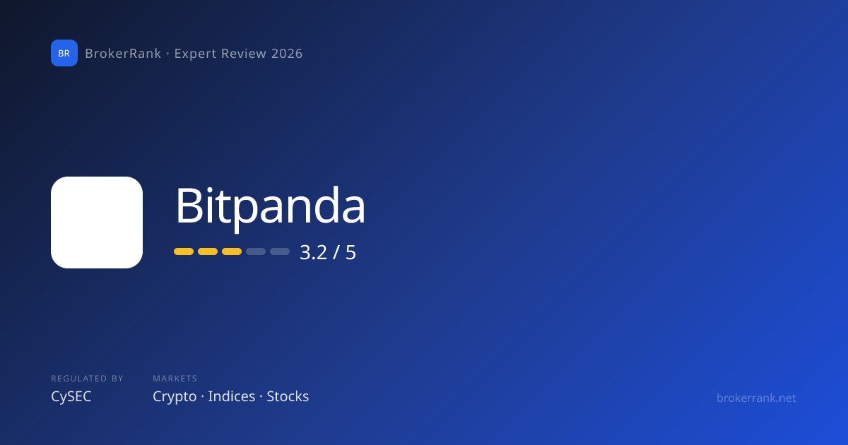 Bitpanda Trading Fees 2026 — Cost Breakdown | BrokerRank