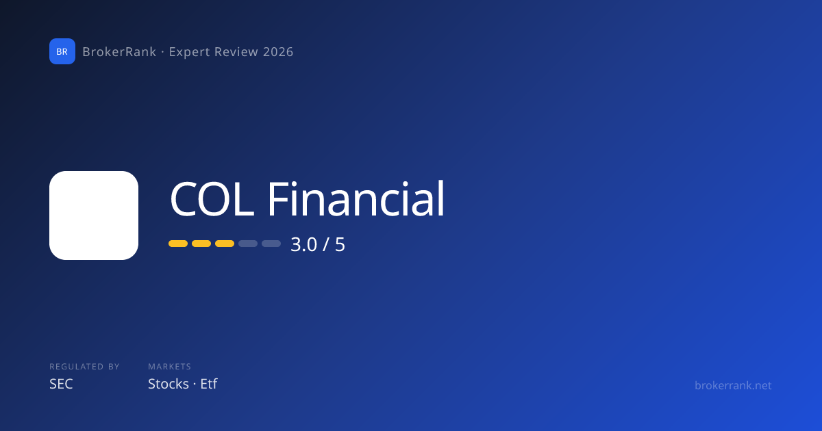 COL Financial Review 2026 — Fees, Safety & Rating | BrokerRank
