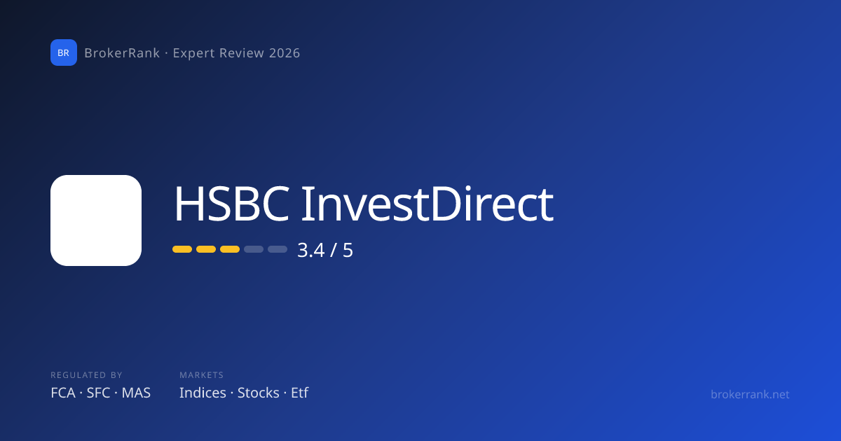 HSBC InvestDirect Review 2026 — Fees, Safety & Rating | BrokerRank