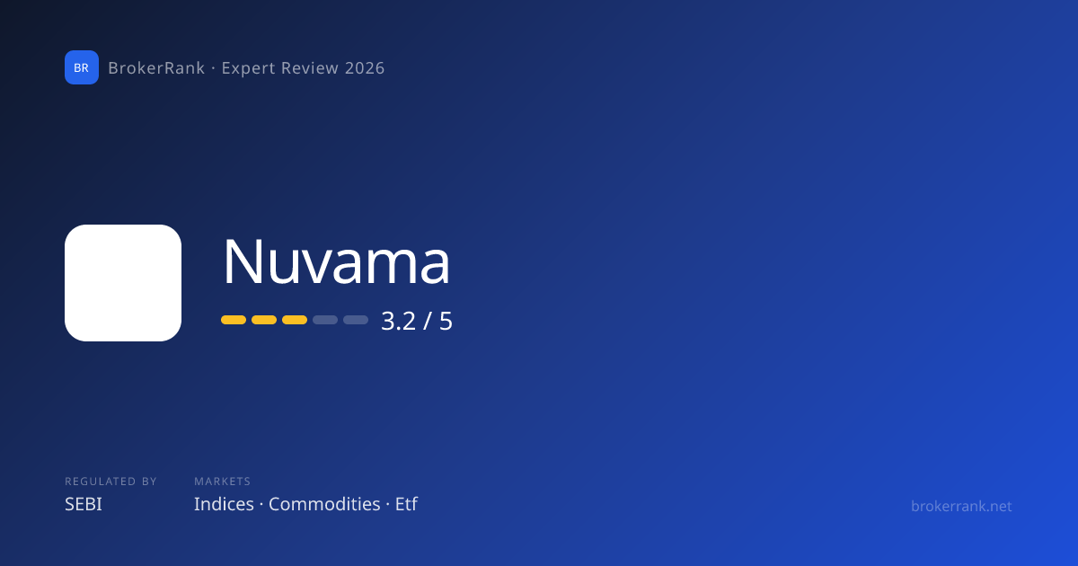 Nuvama Review 2026 — Fees, Safety & Rating | BrokerRank