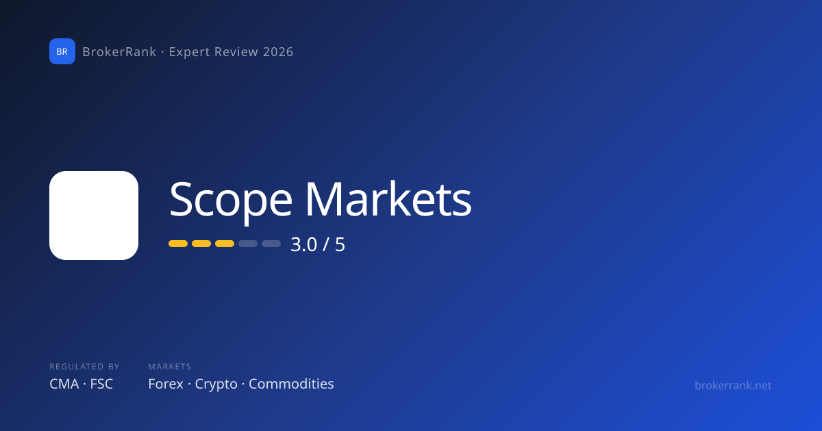 Scope Markets Review 2026 — Fees, Safety & Rating | BrokerRank